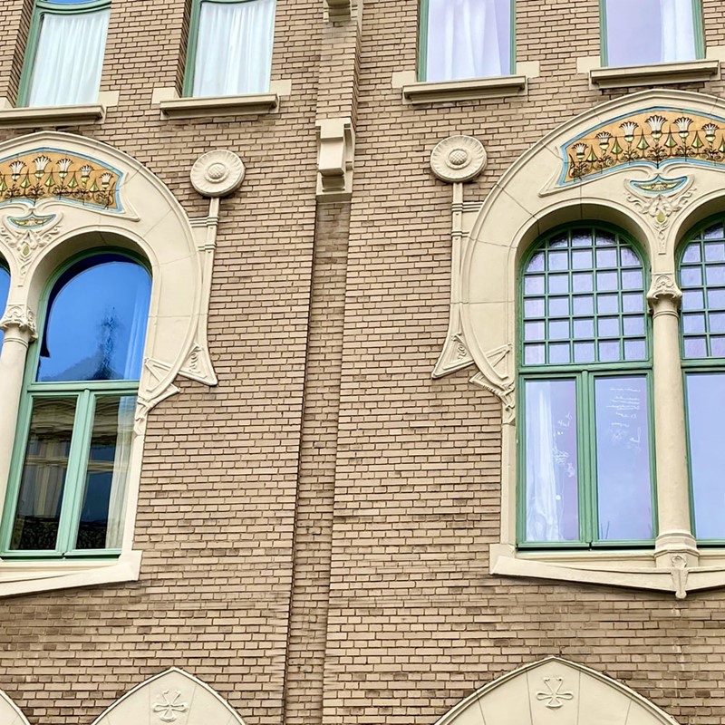 Window Peprus Lotus and Papyrus Houses | Admirable Art Nouveau